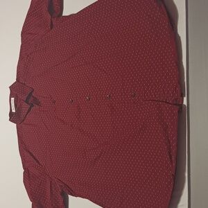 Men's Burgundy Button-Up Shirt